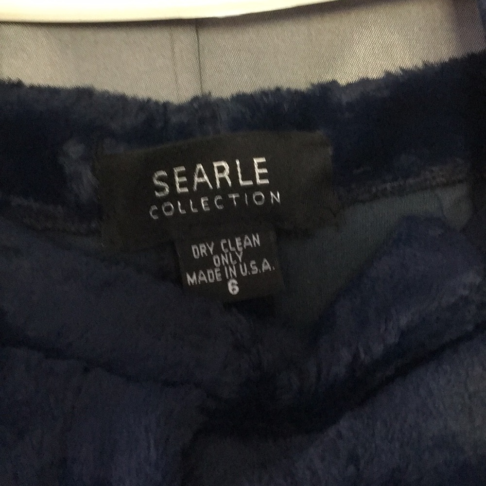 A couture Searle, blue fur suit